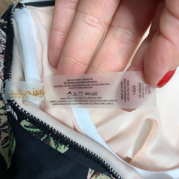 NWT Raisins Curve Womens Zanzibar Floral Printed Tankini Top Multicolor 14W - Picture 9 of 9